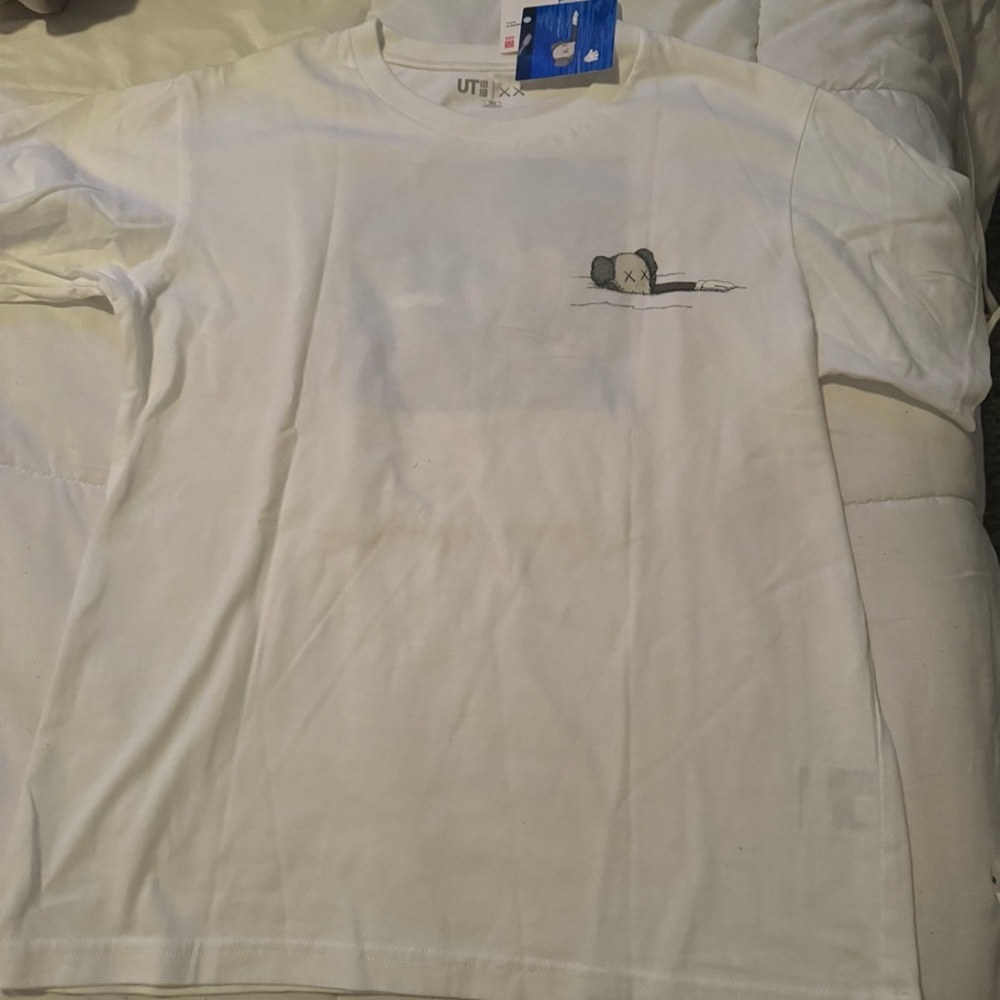 KAWS White Tee with Gray Graphic
